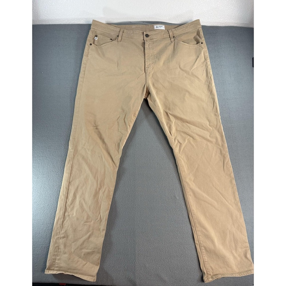 AG Adriano Goldschmied The Everett Jeans Mens 42x33 Beige Slim Straight Denim